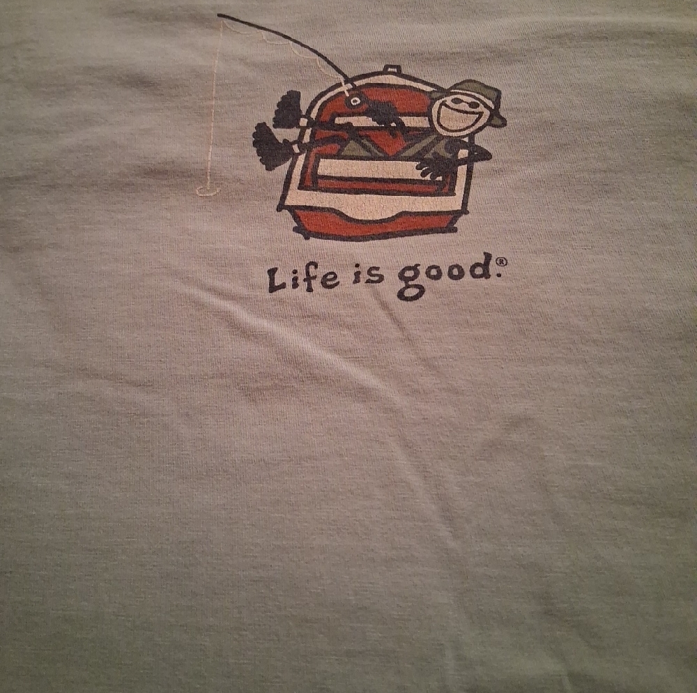 Life Is Good Tee with Fishing Graphic